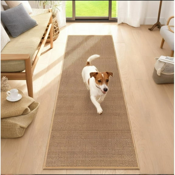 MEHOOM 17"x59" Jute Runner Rug Clearance, Washable Non-Slip Rug for Hallway, Kitchen, Entryway