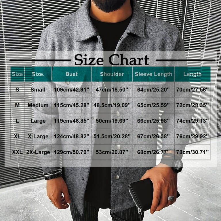 dress shirt size to jacket size Txeol Mens Flannel Button Down Shirt Jackets Long Sleeve Lightweight Work  Jacket Casual Collared Thick Coats with Pockets 2025,Dark Gray,XL