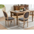 thumbnail image 4 of French Country Dining Chairs Set of 4, Gray Kitchen & Dining Room Chairs Set of 4, Gray Linen Upholstered Dining Chairs, Wood Legs, Sillas De Comedor (Fabric, Grey, 4Pcs), 4 of 11