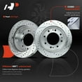 thumbnail image 3 of A-Premium Front Drilled and Slotted Disc Brake Rotors Set Compatible with Chevrolet Silverado 2500 HD 3500 HD 2011-2021 Suburban 2017-2019 Suburban 3500 HD GMC Sierra 2500 HD 3500 HD 2-PC Set, 3 of 8