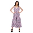thumbnail image 1 of Moomaya Robe Longue Maxi pour Femmes en Coton Imprimé à Bretelles Spaghetti et Col en V, 1 of 6