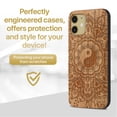 thumbnail image 2 of Case Yard Wooden Case Outside Soft TPU Silicone, Slim Fit Shockproof Wood Protective Phone Cover for Girls Boys Men and Women, Supports Wireless Charging Tao Mandala Design case for iPhone-11, 2 of 7