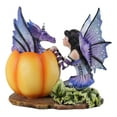 thumbnail image 6 of Amy Brown Halloween Hide and Seek Lavender Fairy And Dragon In Pumpkin Figurine, 6 of 9
