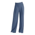 thumbnail image 7 of Stretchy High Waisted Pleated Yoga Pants For Women Wide Leg Loose Pull On Comfy Casual Work Pant, 7 of 7