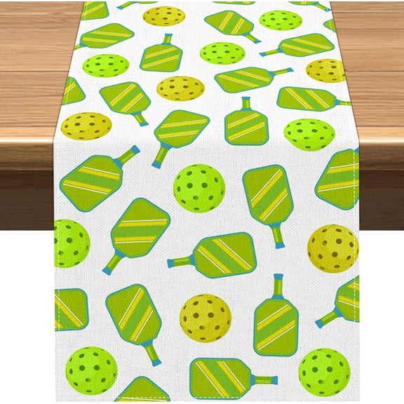 Pickleball Table Runner Pickleball Sports Theme Birthday Party Decoration Baby Shower Home Kitchen Island Decor (13" x 72")
