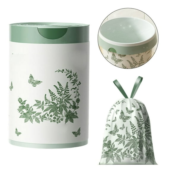 Clearance! Liulin 90Pcs Trash Bags Drawstring 13 Gallon, Mugwort Fragrance Garbage Bags, Scented Trash Bags for Office, Bathroom, Kitchen, Bedroom Trash Cans, Handheld Design, 17.7x19.7 Inch