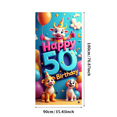 thumbnail image 5 of LUUFILx Happy Birthday 50th Celebration Backdrop Banner with Balloons Star Decorations for Party Supplies Photography Props Background Photo Booth, 5 of 8