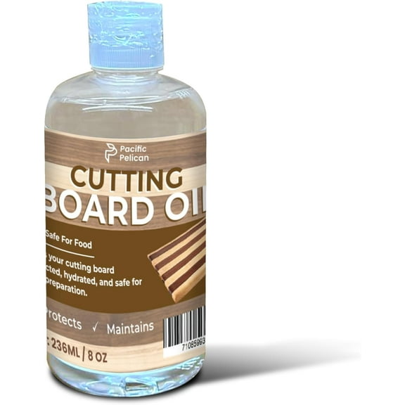 Pacific Pelican 100% Food Grade Cutting Board Oil - Food-Grade Wood Conditioner for Protecting and Hydrating Kitchen Tools (16 Oz)