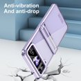 thumbnail image 5 of MonsDirect for 6.7 inch Samsung Galaxy Z Flip 4 5G 2022 Case, Hinge Protection Plating Frame Hard PC Back Clear Shockproof Full Coverage Bumper Protective Shell Cover for Galaxy Z Flip 4, Purple, 5 of 6