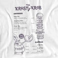 thumbnail image 2 of SpongeBob SquarePants Krusty Krab Menu Unisex Adult Canvas Brand T Shirt, White, Small, 2 of 4