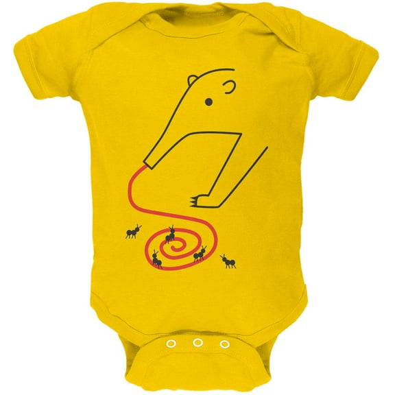 Anteater Ant Eater Tongue Soft Baby One Piece Yellow 18-24 M