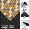 thumbnail image 3 of Brown Checker Sunflower Pattern Kitchen Rugs Sets Of 3,Kitchen Runner Rugs Non Skid Washable,Decorative Kitchen Floor Mats for Kitchen,Sink,Laundry,17"x30"+ 17"x47" + 17"x59", 3 of 6
