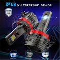 thumbnail image 5 of 2PCS H11B LED Headlight Bulb Turbo 80W 30000LM Low Beam High Beam 6000K White for Fiesta Plug and P, 5 of 5