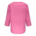 thumbnail image 4 of Fanxing Womens 3/4 Sleeve Shirts Summer Buttons T Shirts Loose Fit Henley Shirts Pink,M, 4 of 6