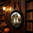 thumbnail image 5 of Framed Halloween Ghost Wall Art, Vintage Cute Ghost Wall Decor Painting, Artwork Poster Print Picture for Library Bedroom Living Room, 5 of 7