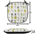 thumbnail image 5 of Cactus Chair Seating Cushion Set of 4, Abstract Pattern with Botanical Elements Succulents and Flowers Little Triangles, Seat Pads for Office with Anti-slip Backing, 16"x16", Multicolor, by Ambesonne, 5 of 7
