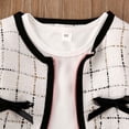 thumbnail image 2 of Odeerbi 1-5 Years Toddler Girls Outfits Long Sleeve Jacket with A-Line Skirt Two-piece Set Plaid Woolen Skirt Set Toddler Girls Clothes, 2 of 6