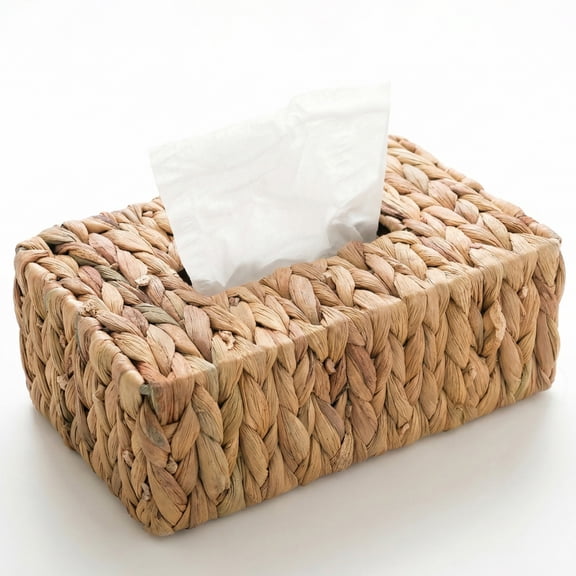 Water Hyacinth Wicker Rectangular Tissue Box Cover