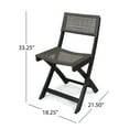 thumbnail image 2 of Noble House Hillside Wooden Foldable Patio Dining Side Chair in Gray (Set of 4), 2 of 4