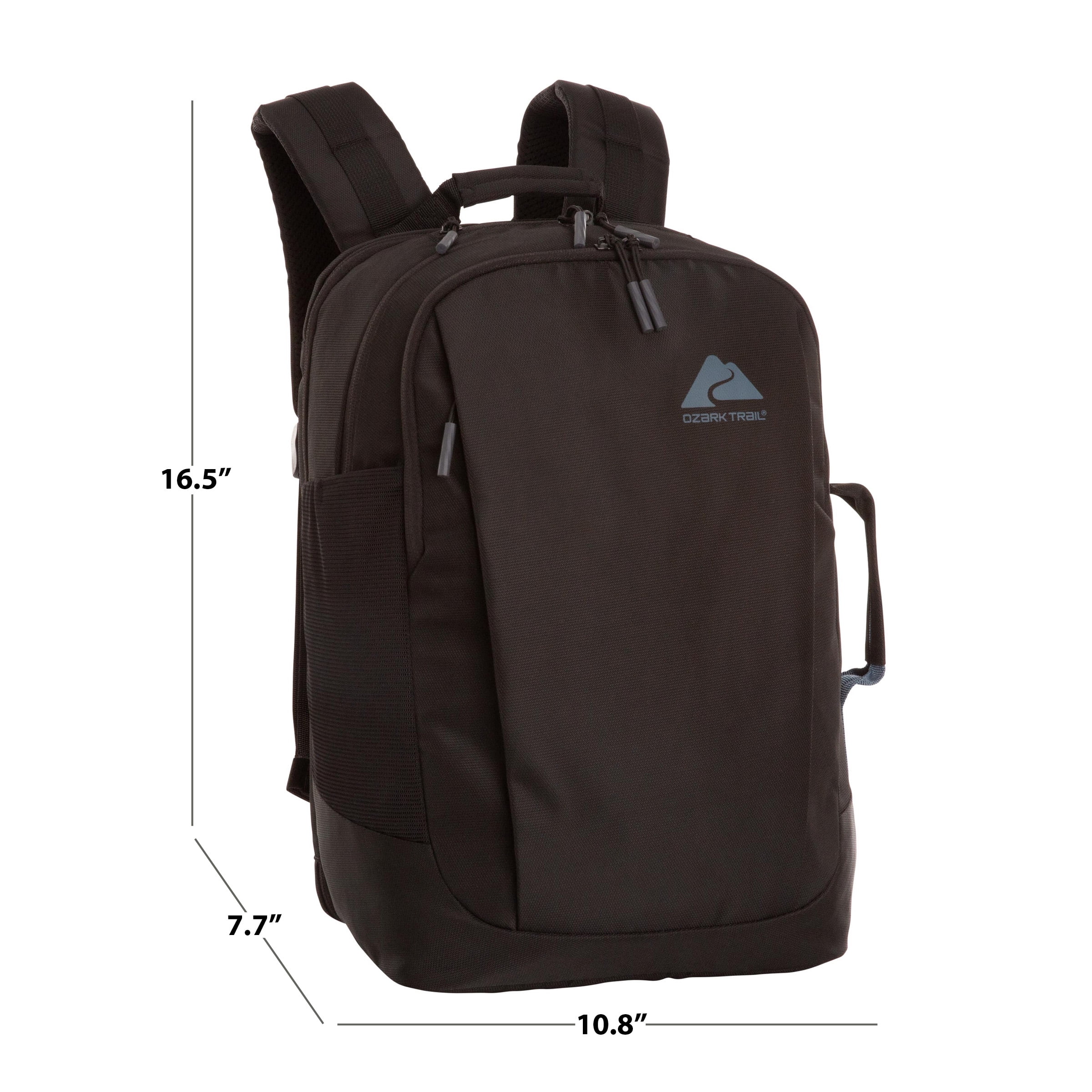 Ozark Trail Adult Polyester Travel Daypack Backpack, 34L, Black