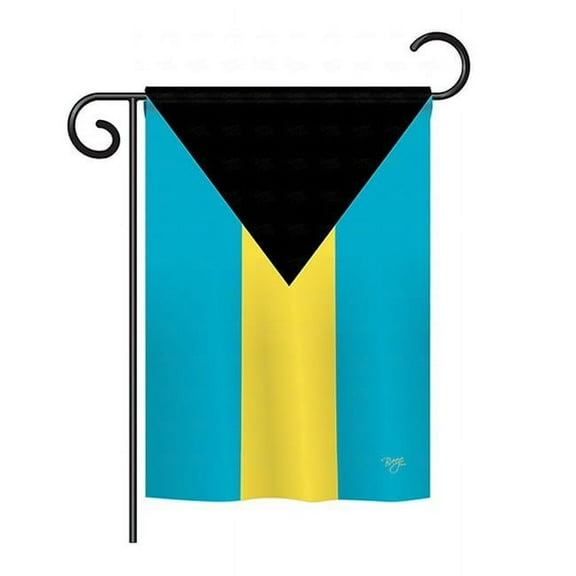 Breeze Decor BD-CY-GS-108341-IP-BO-D-US15-BD 13 x 18.5 in. Bahamas Flags of the World Nationality Impressions Decorative Vertical Double Sided Garden Flag Set with Banner Pole