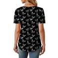 thumbnail image 5 of Going Out Tops for Women Viikei Womens Tops Short Sleeve Casual,Tops for Women 2025,Women's New Short Sleeve Round Neck Pullover Chest Pleated Casual Print Top Multicolor XL, 5 of 6