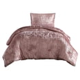 thumbnail image 1 of Juego de sábanas Benzara Jay Twin Pink Polyester Velvet, 1 of 5