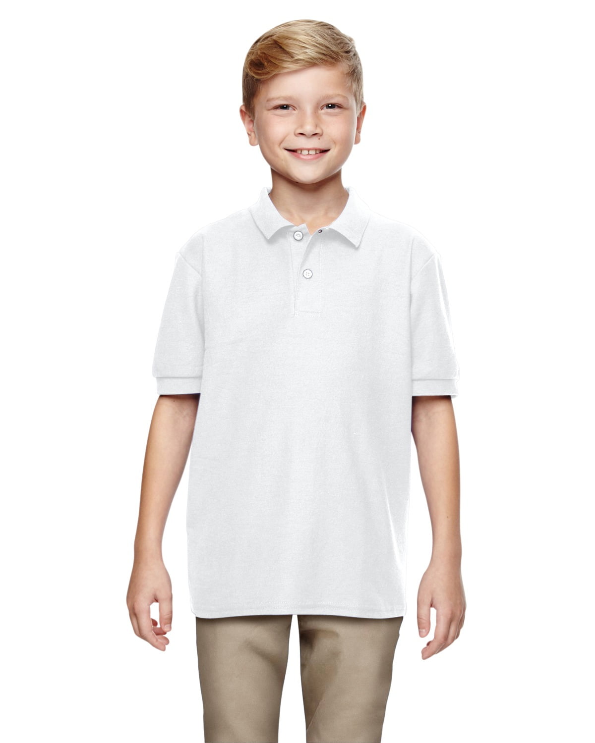 White Instant Savings of 5/% /& More Product of Brand Gildan Youth DryBlend 63 oz Double Piqu/é Polo Shirt XS -