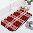 thumbnail image 4 of Floor Door Mats Bath Rugs Red Tartan Christmas , Entry Rug Non-Slip Washable Indoor Door Mat, Small Oriental Accent Throw Rug for Bedroom Kitchen Entryway Bathroom 36x24in Carpet Runner, 4 of 7