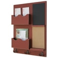 thumbnail image 1 of Mail Organizer with Cork Board, Chalkboard, Coat Hooks & Double Mail Slots, 1 of 11