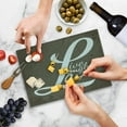 thumbnail image 5 of Live Laugh Love Cutting Board, Words Live Laugh Love on Halftone Worn out Style Background, Decorative Tempered Glass Cutting and Serving Board, Small Size, Brown White Pale Brown, by Ambesonne, 5 of 5