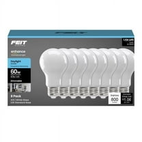 Feit Electric 3018706 60W A19 E26 Daylight Equivalence Medium LED Bulb, Pack of 8