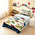 thumbnail image 3 of Erosebridal Cartoon Race Car Twin Sheets, Colorful Bedding, Cream White 3pcs (1 Flat Sheet, 1 Fitted Sheet and 1 Pillowcase), 3 of 6