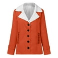thumbnail image 7 of Women's Jacket Sherpa Fleece Lined Warm Winter Coat Button Down Casual Jacket with Pockets Saffron 3XL, 7 of 7