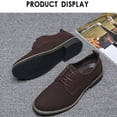 thumbnail image 5 of YLSDY Men's Derby Shoes Cap Toe Oxford Shoes Lace-Up Oxfords Suede Formal Shoes Business Party Shoes Brown 10, 5 of 6