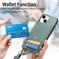 thumbnail image 5 of SaniMore for iPhone 14 Case, PU Leather Removeable Zipper Purse with Card Slots Crossbody Lanyard Shockproof Bumper Anti-drop Love Heart Stylish for Girls Women Wallet Cover for iPhone 14, Green, 5 of 8