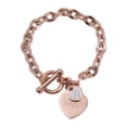 thumbnail image 1 of Pulseras Mujer con Dijes de Corazón LuckyLy, Acero Inoxidable con Zirconia Cúbica, Modelo Uma rosa UNITALLA, 1 of 7