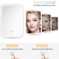 thumbnail image 5 of Rechargeable Travel Lighted Makeup Mirror, Rechargeable Desk Vanity Mirror, Touch Screen, Brightness Adjustable, Portable Compact Cosmetic Mirror for Women, White, 5 of 8