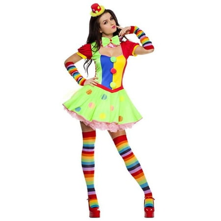 Music Legs 70471Q-3X-4X 4 Piece Plus Size Fun Colored Polka Dot Clown Dress Costume, 3X & 4X