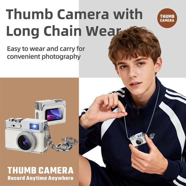 Mini Camera 1080P HD Camera, Portable Pocket Camera One Click Photo Video Loop Recording Rechargeable Battery, Small Camera for Travel Sports Daily Recording Security Use