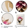 thumbnail image 3 of Designart Pink Dahli Flower On Abstract Fusion Canvas Wall Art, 3 of 5
