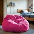 thumbnail image 3 of Flash Furniture Duncan Oversized Solid Hot Pink Refillable Bean Bag Chair for All Ages, 3 of 14