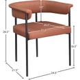 thumbnail image 3 of Meridian Furniture Malin Cognac Vegan Leather Dining Chair (Set of 2), 3 of 8