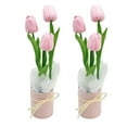 thumbnail image 1 of Ramo de Tulipanes Artificiales Zulema Centro de Floreciente de Bricolaje Rosa, 1 of 8