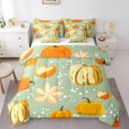 thumbnail image 1 of YST Ensemble de Douillette Citrouille 7 Pcs Déco d'Automne Joyeuse, Très Grand Lit, Polyester, 1 of 5