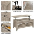 thumbnail image 4 of Yaheetech 41" Wooden Lift Top Coffee Table with Hidden Compartment & Cubic Open Shelves, Gray, 4 of 7
