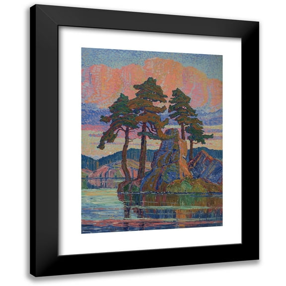 Birger Sandzén 11x14 Black Modern Framed Museum Art Print Titled - Lake at Sunset, Colorado (1921)