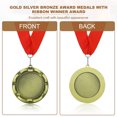 thumbnail image 4 of Uxcell Award Medals Place Winner Medals with Red Ribbon Prize Medals for Competitions Sport Meetings Spelling s Gold, 4 of 7