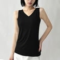 thumbnail image 6 of Craaazy Womens Trendy Tops, Sleeveless Solid Color V Neck Loose Ribbed Tank Top, Plus Size Blouse for Going Out, Vacation, Daily Wear, 6 of 8