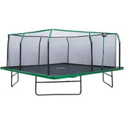 Machrus Upper Bounce 16 x 16 FT Square Trampoline Set with Premium Top-Ring Enclosure and Safety Pad  Outdoor Trampoline for Kids & Adults Black/Green